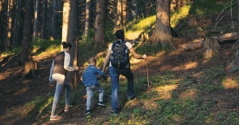 family hiking